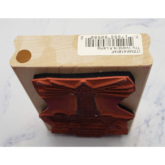 Religious Light House Rubber Stampede Wood Stamp Thy Word is a Lamp Psalms - Picture 4 of 7